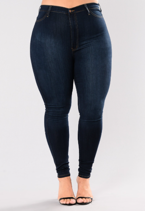Plus Size Women Clothing High Waist Stretch Slim Women Denim Skinny Pants