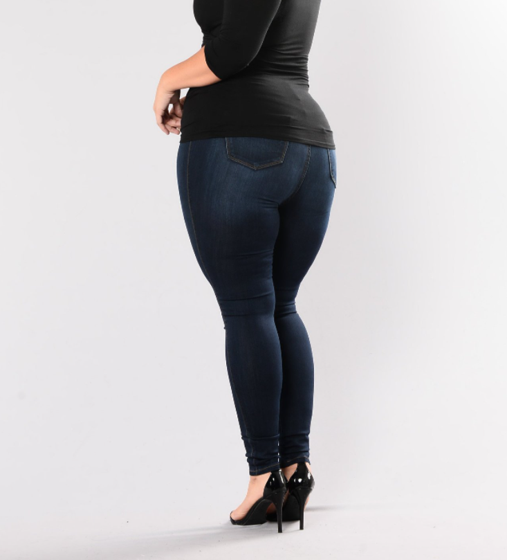 Plus Size Women Clothing High Waist Stretch Slim Women Denim Skinny Pants