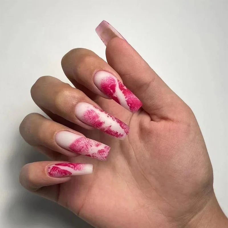 High Quality Luxury Designed Reusable Printed False Nails Short Custom Acrylic Press on Nails Artificial Nails for Woman