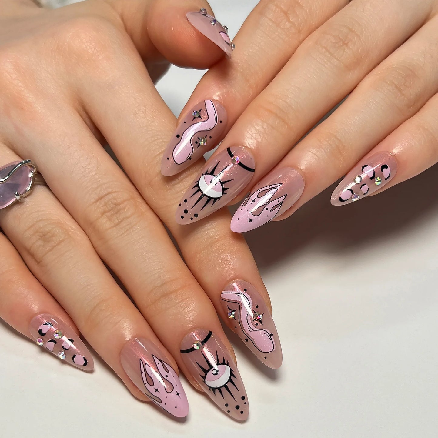 High Quality Luxury Designed Reusable Printed False Nails Short Custom Acrylic Press on Nails Artificial Nails for Woman
