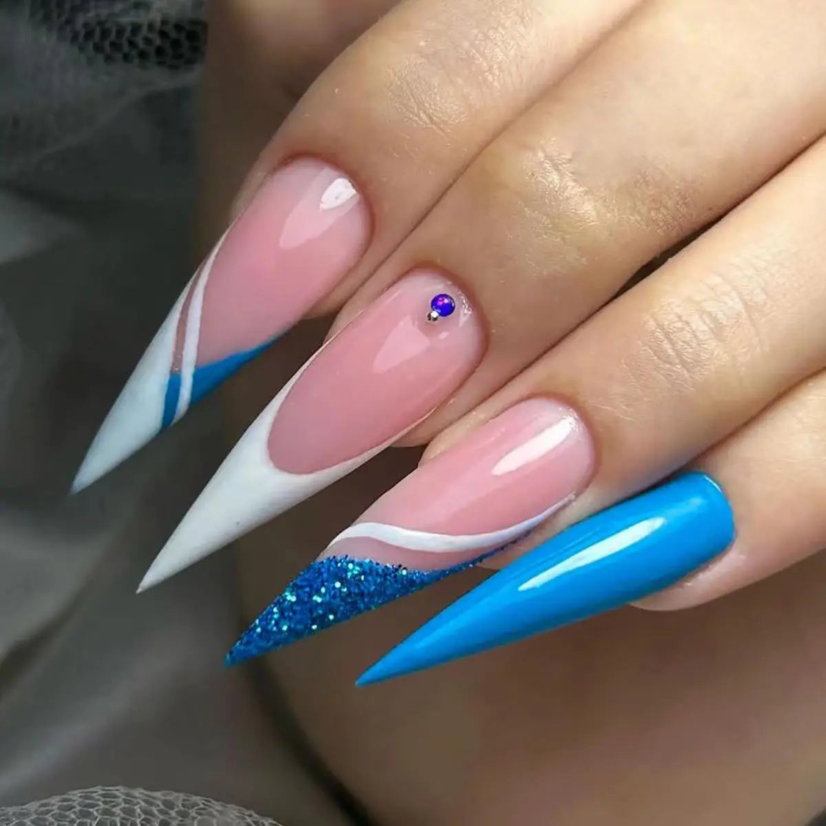 High Quality Luxury Designed Reusable Printed False Nails Short Custom Acrylic Press on Nails Artificial Nails for Woman