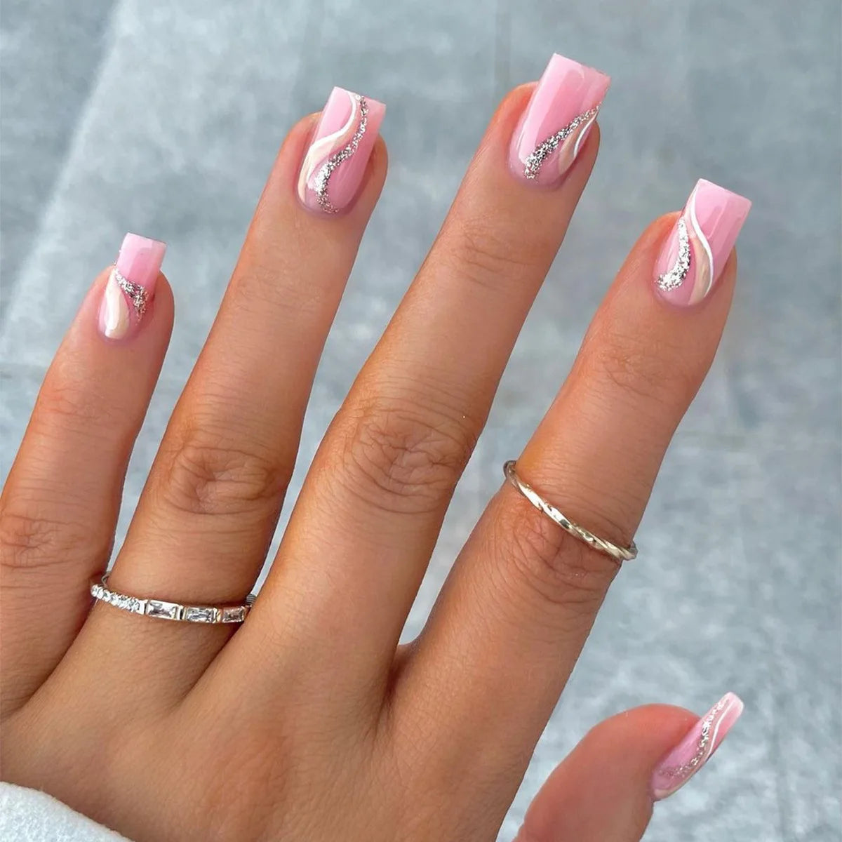 High Quality Luxury Designed Reusable Printed False Nails Short Custom Acrylic Press on Nails Artificial Nails for Woman