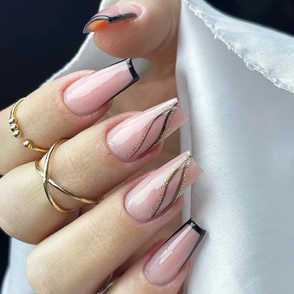 High Quality Luxury Designed Reusable Printed False Nails Short Custom Acrylic Press on Nails Artificial Nails for Woman