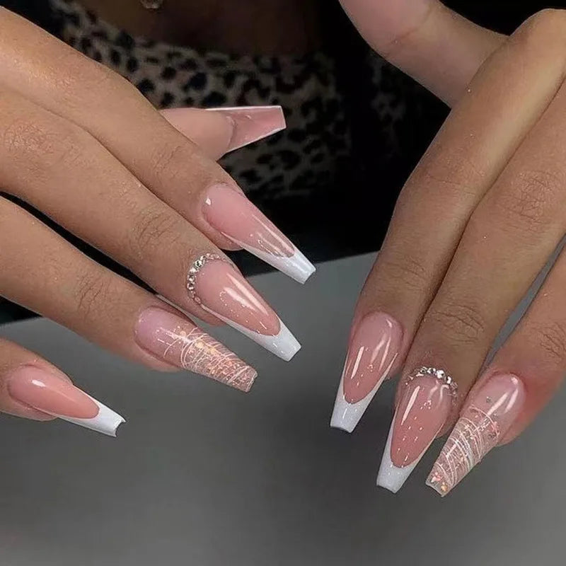 High Quality Luxury Designed Reusable Printed False Nails Short Custom Acrylic Press on Nails Artificial Nails for Woman