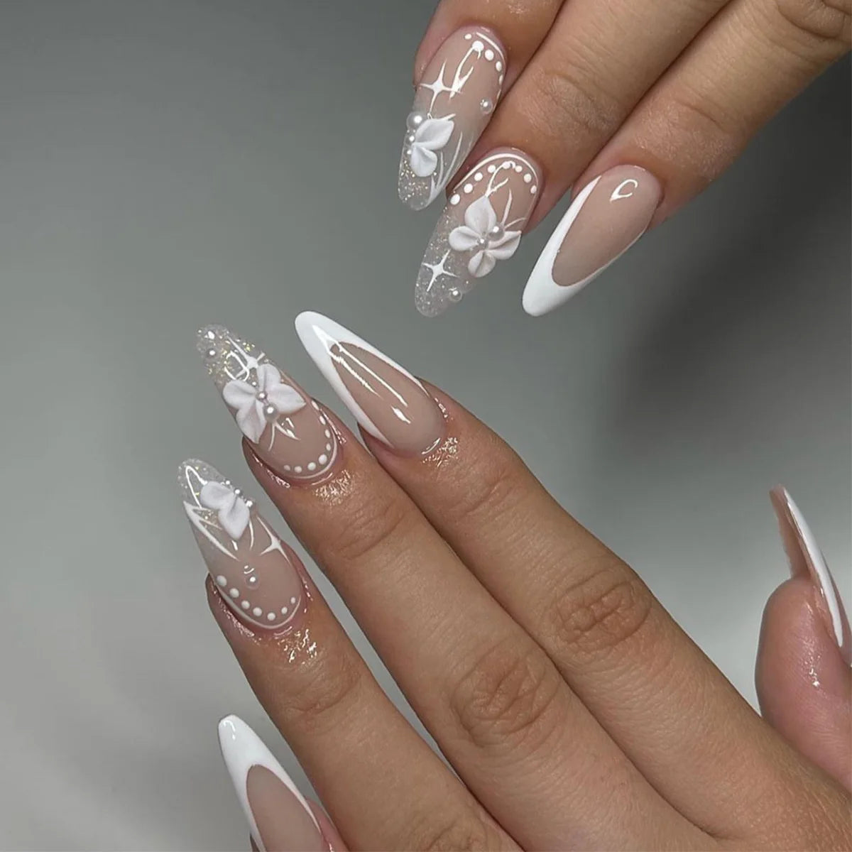 High Quality Luxury Designed Reusable Printed False Nails Short Custom Acrylic Press on Nails Artificial Nails for Woman