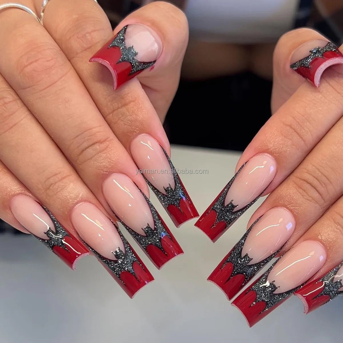 High Quality Luxury Designed Reusable Printed False Nails Short Custom Acrylic Press on Nails Artificial Nails for Woman