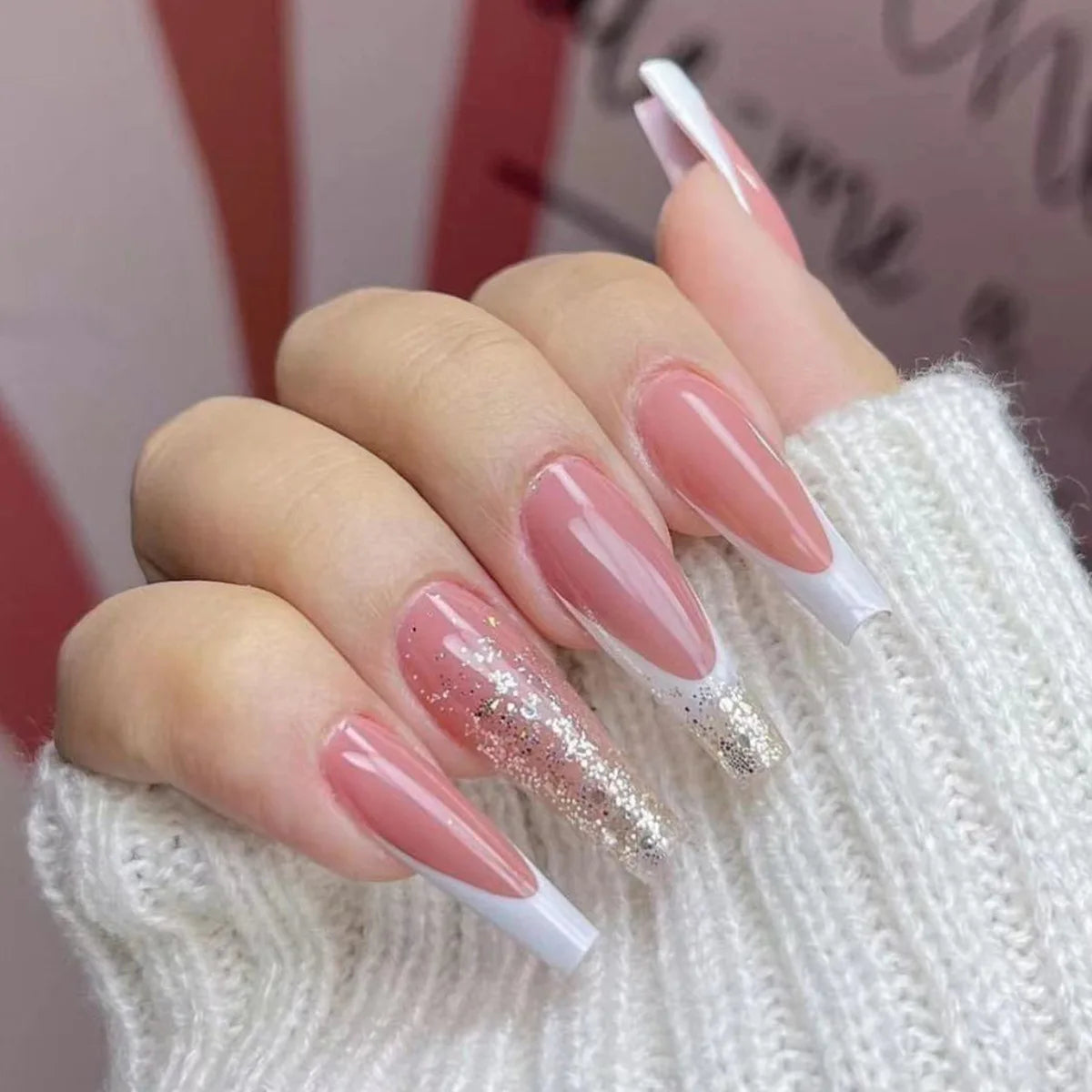 High Quality Luxury Designed Reusable Printed False Nails Short Custom Acrylic Press on Nails Artificial Nails for Woman
