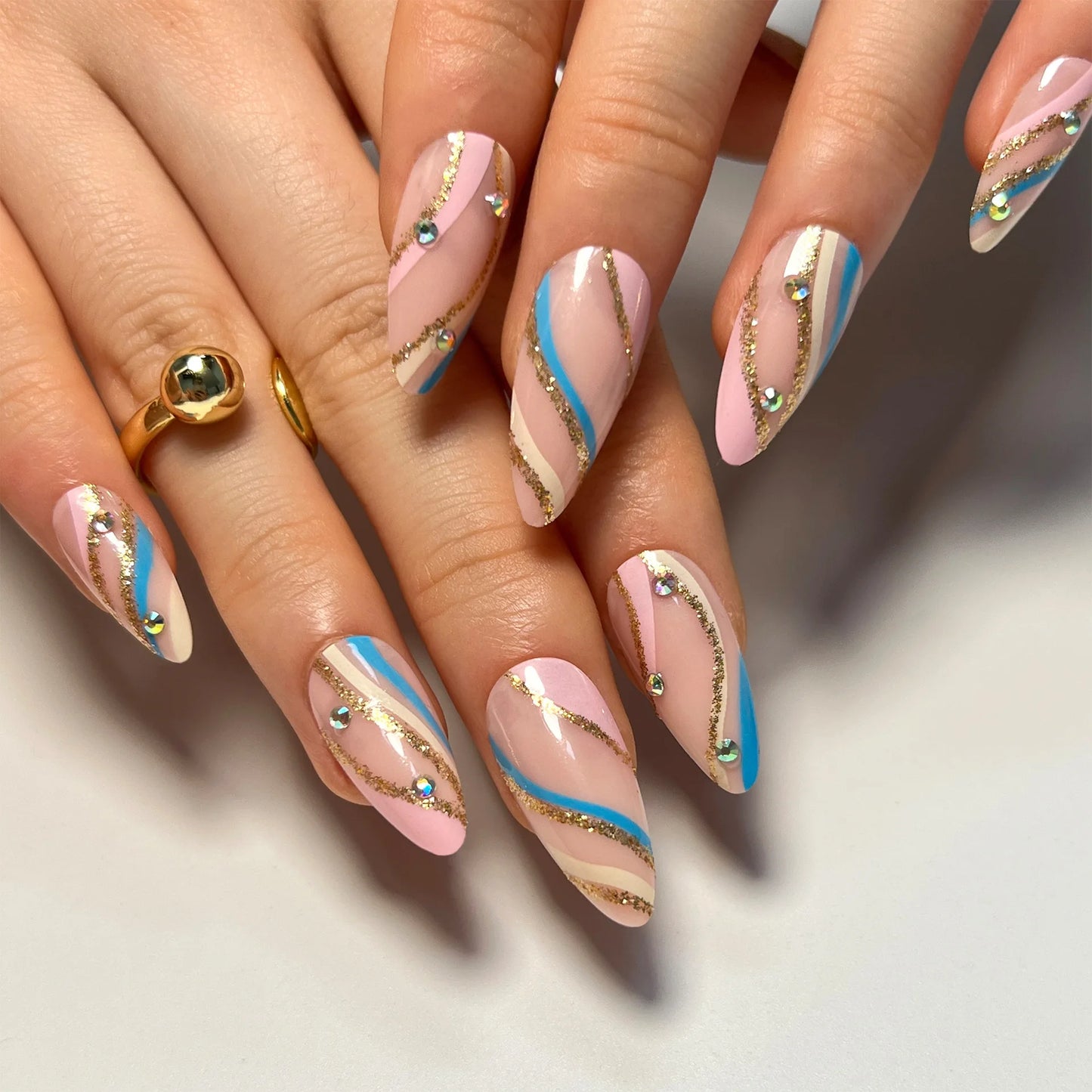 High Quality Luxury Designed Reusable Printed False Nails Short Custom Acrylic Press on Nails Artificial Nails for Woman