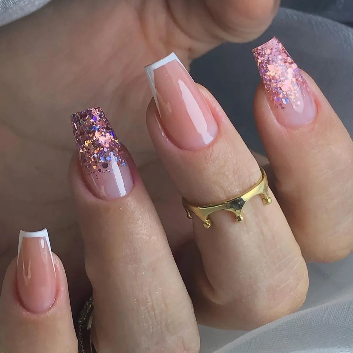 High Quality Luxury Designed Reusable Printed False Nails Short Custom Acrylic Press on Nails Artificial Nails for Woman