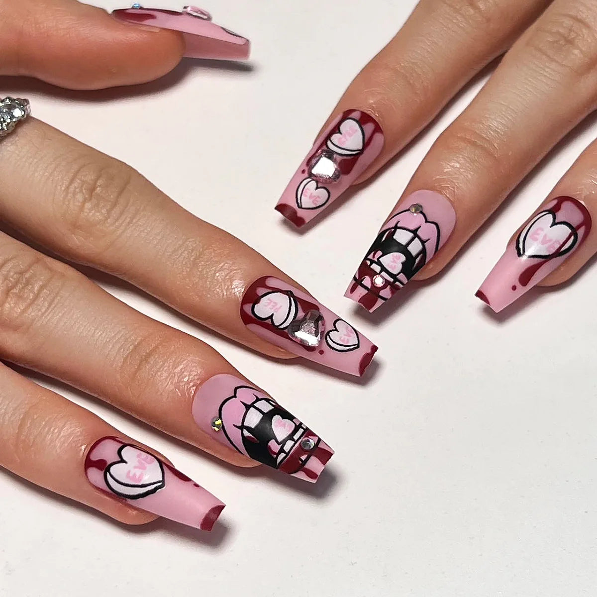 High Quality Luxury Designed Reusable Printed False Nails Short Custom Acrylic Press on Nails Artificial Nails for Woman