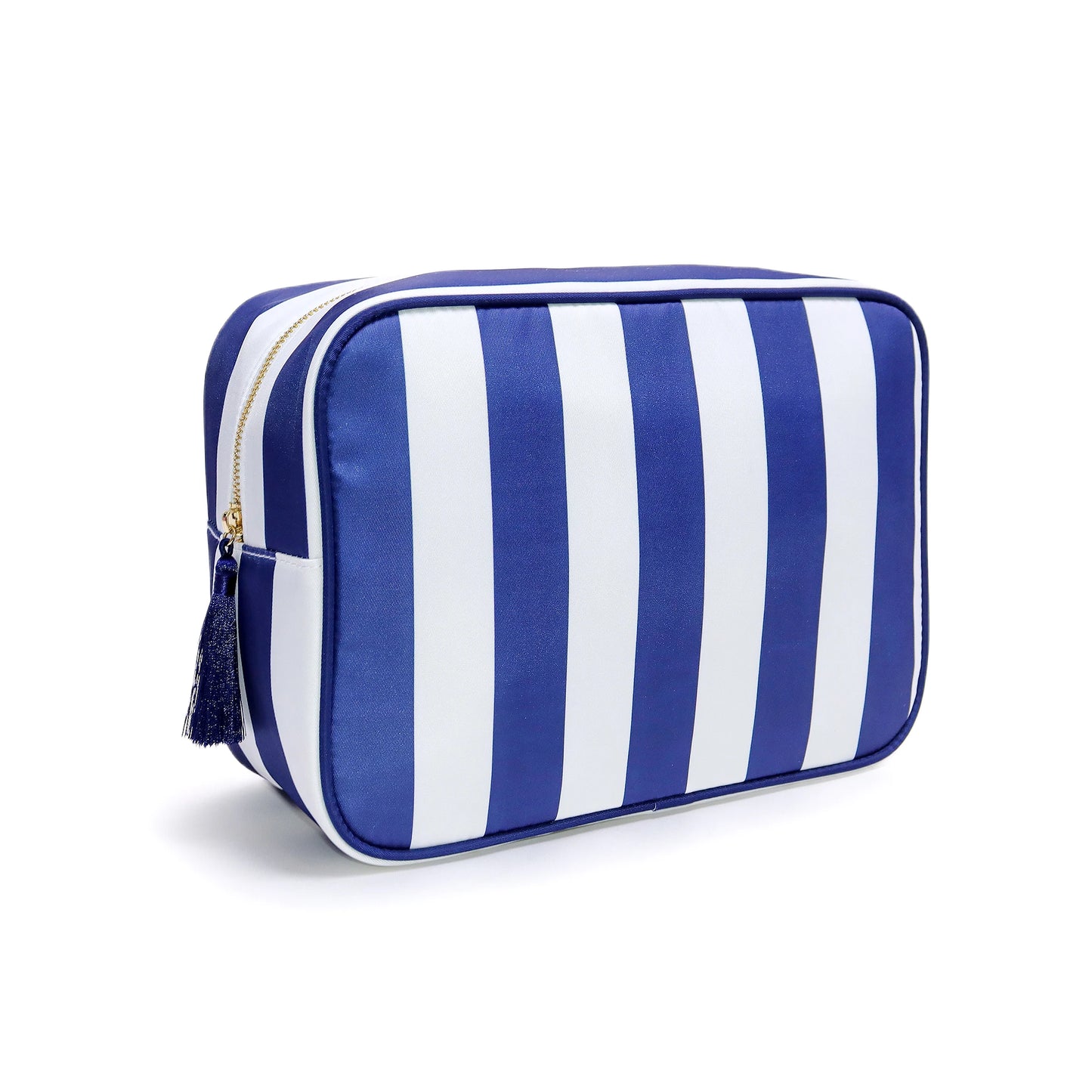 No MOQ US Warehouse Zipper Pouch Storage Anti-water Nylon Cosmetic Bags Cases Travel Toiletry Organizer Striped Makeup Bag Women