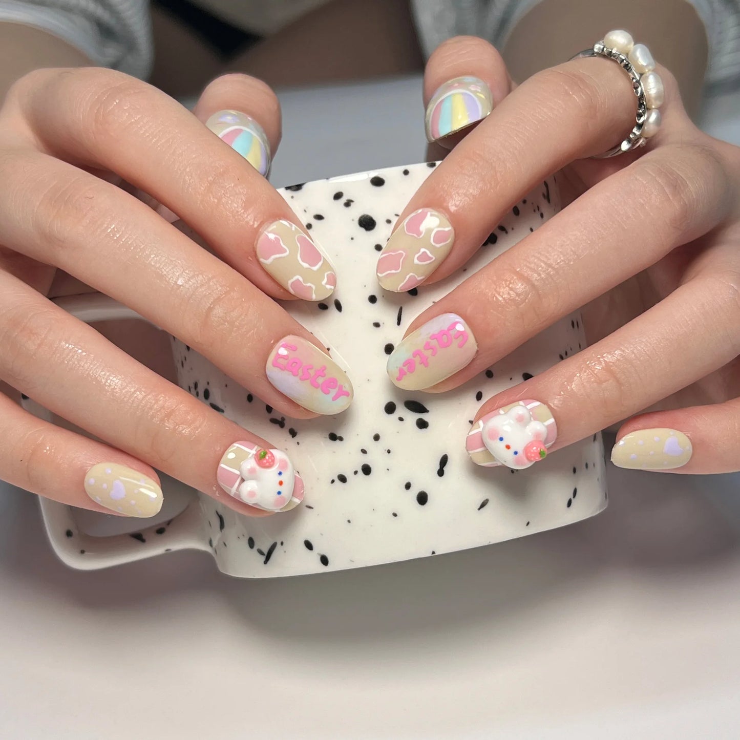 High Quality Luxury Designed Reusable Printed False Nails Short Custom Acrylic Press on Nails Artificial Nails for Woman