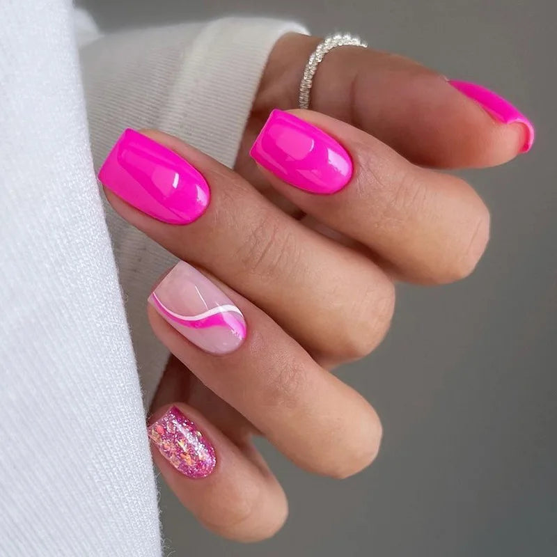 High Quality Luxury Designed Reusable Printed False Nails Short Custom Acrylic Press on Nails Artificial Nails for Woman