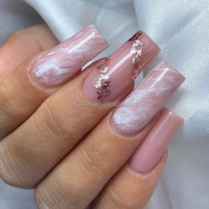 High Quality Luxury Designed Reusable Printed False Nails Short Custom Acrylic Press on Nails Artificial Nails for Woman