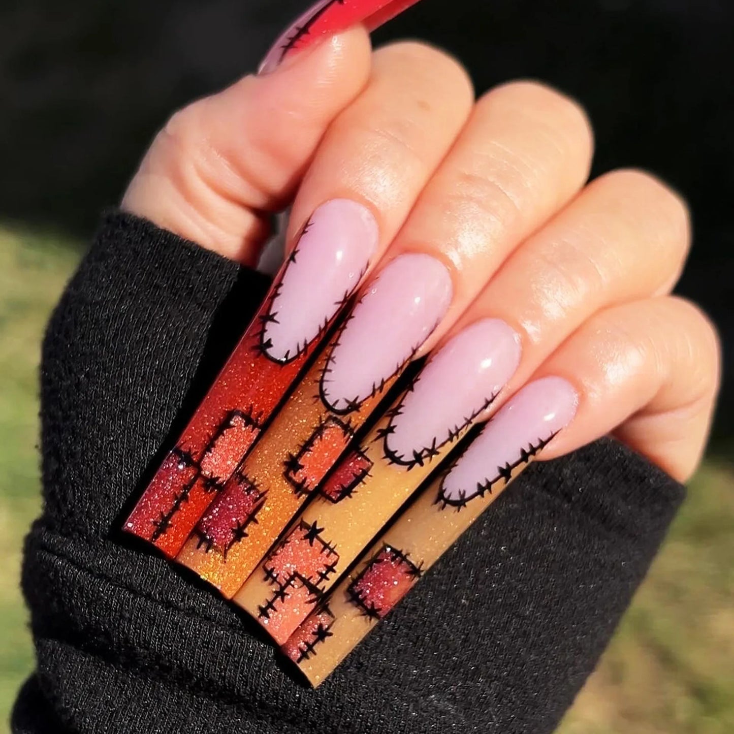 High Quality Luxury Designed Reusable Printed False Nails Short Custom Acrylic Press on Nails Artificial Nails for Woman