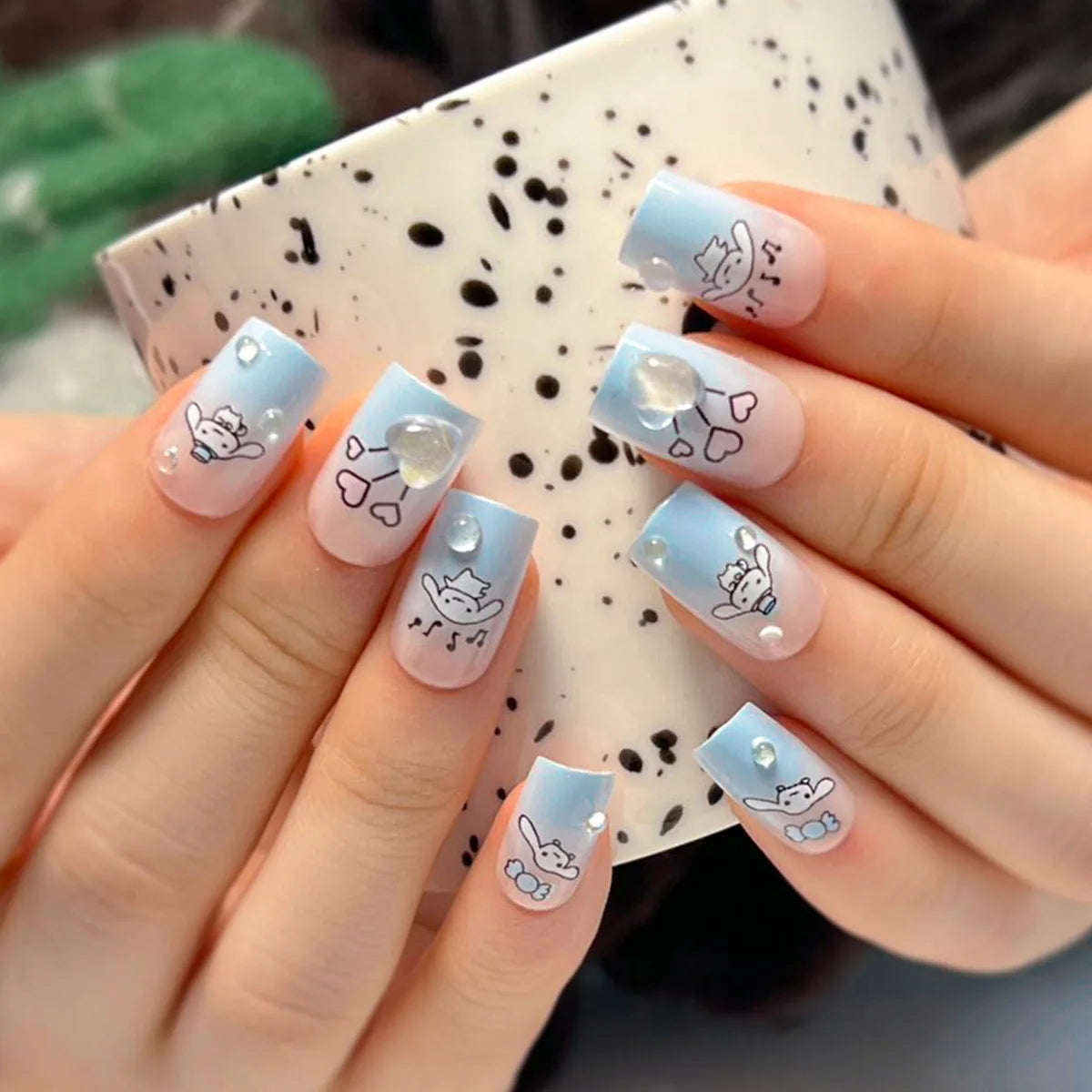 High Quality Luxury Designed Reusable Printed False Nails Short Custom Acrylic Press on Nails Artificial Nails for Woman