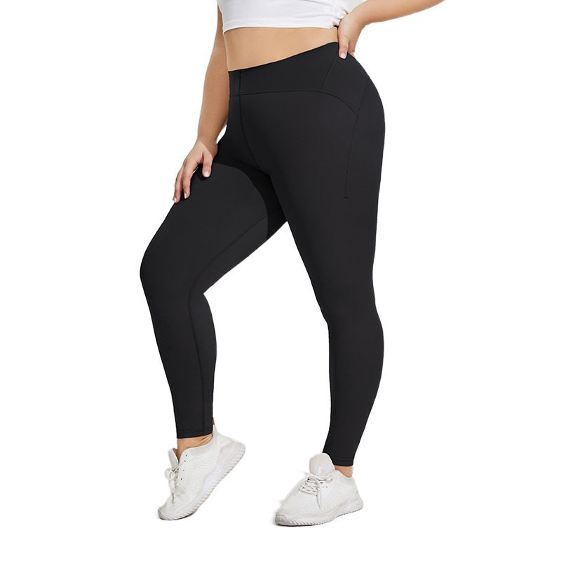 Plus Size Yoga Pants Women's Nude Hip Raise High Waist Peach Hip Pants Sports Trousers Slim Fit Fitness Pants