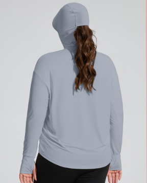 plus Size Sun Protection Coat Women Big Brim Raw Yarn Ice Silk Cool UV Proof Long Sleeve Riding Sun Protective Clothing