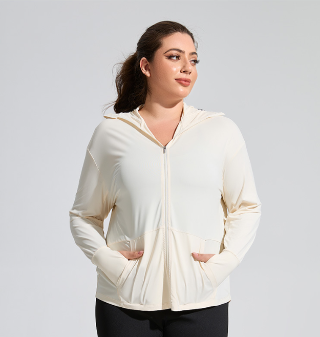 plus Size Sun Protection Coat Women Big Brim Raw Yarn Ice Silk Cool UV Proof Long Sleeve Riding Sun Protective Clothing