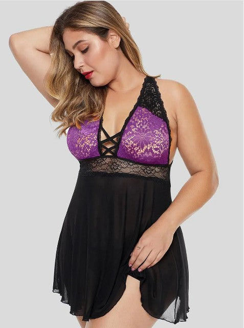 Plus Size Sexy Lingerie Women Sling Pajamas Woman Sexy Sling Nightdress