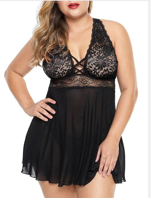 Plus Size Sexy Lingerie Women Sling Pajamas Woman Sexy Sling Nightdress