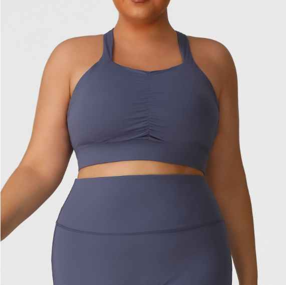 Plus Size Sports Bra Shockproof High Strength Running Training Fitness Belt Chest Pad Yoga Vest Backless Bra