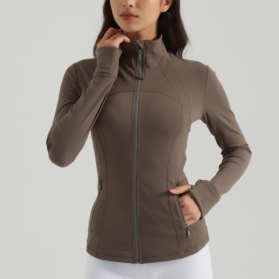 Yoga Clothes Coat Women Running Cycling Sports Long Sleeve Slim Stand Collar Sports Workout Clothes Women