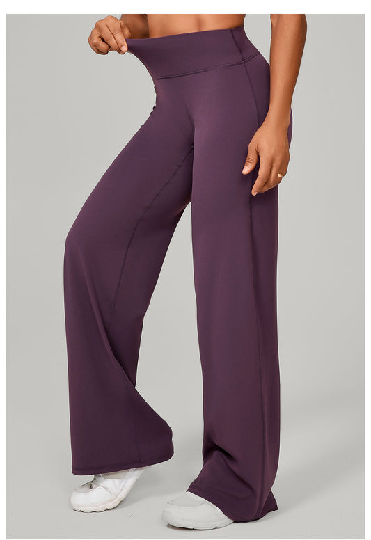 Autumn Sand Pilates Straight Yoga Pants All Match Loose Wide Leg Pants Running Sports Fitness Hip Showing Trousers