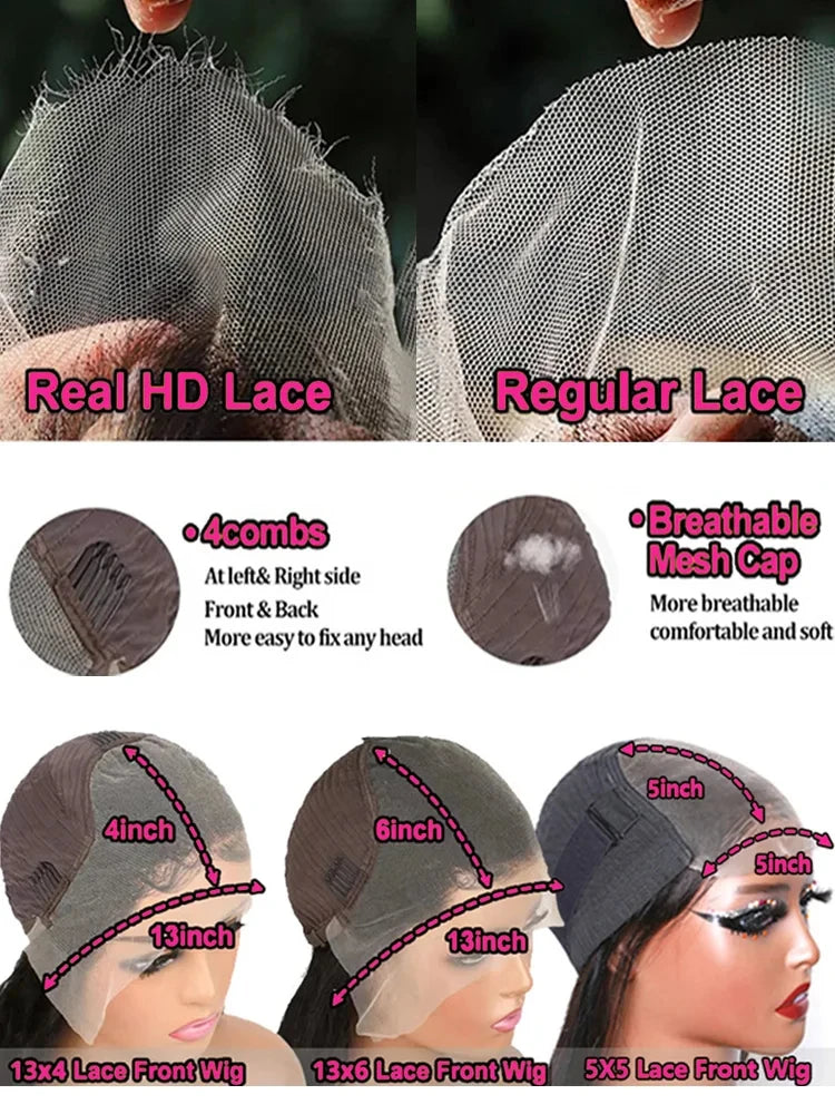 Mossily Straight Lace Front Wigs Hd Lace Wig 13x6 Human Hair Wigs For Women Pre Plucked Brazilian 40 nch 13x4 Lace Frontal Wig