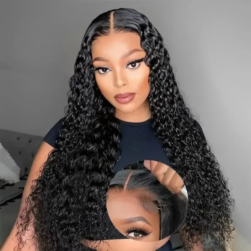 Lafino Glueless Wigs 13x4 Lace Frontal Curly Human Hair Wig Deep Wave Lace Front Wig 13x6 Water Wave Lace Front Wig Wear And Go