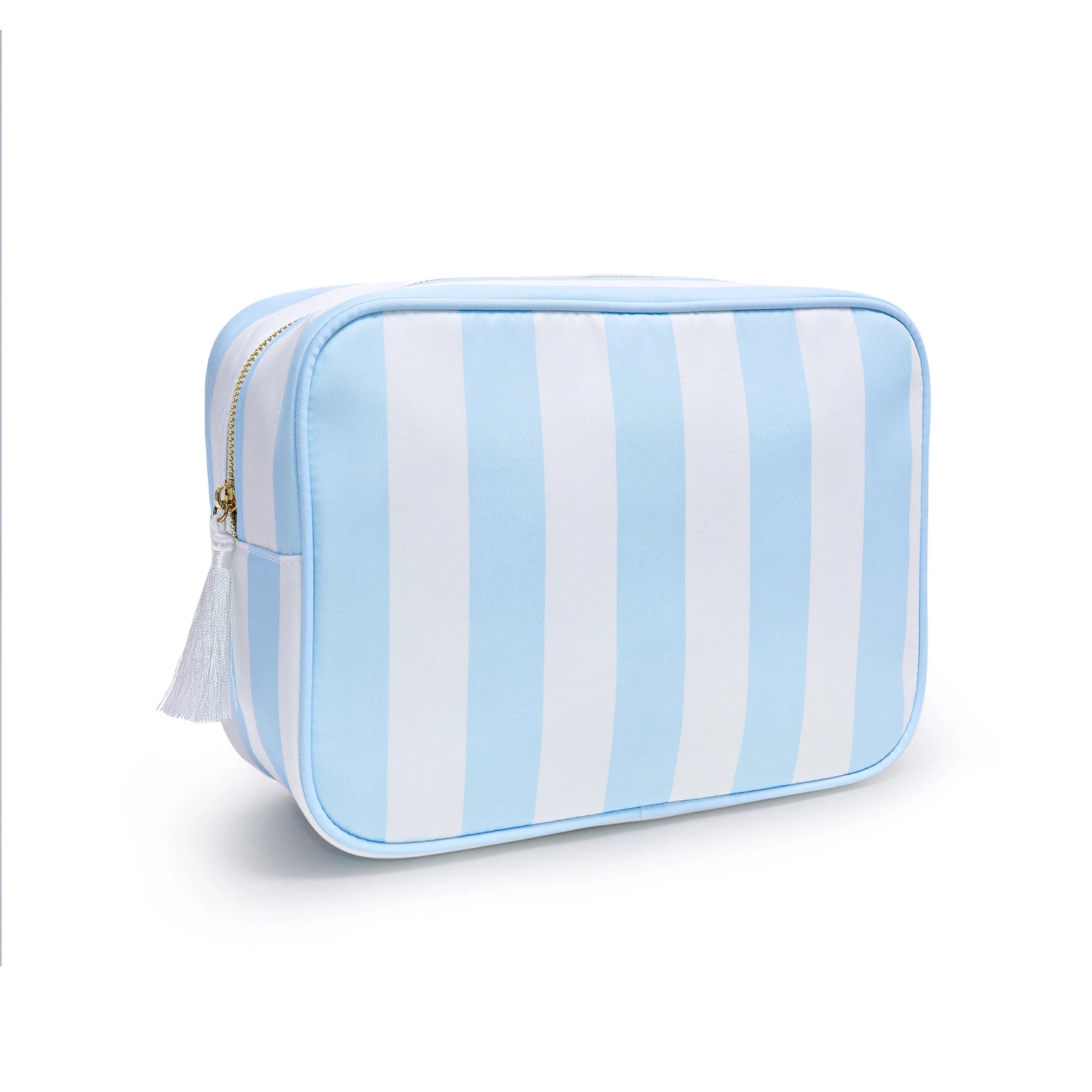 No MOQ US Warehouse Zipper Pouch Storage Anti-water Nylon Cosmetic Bags Cases Travel Toiletry Organizer Striped Makeup Bag Women