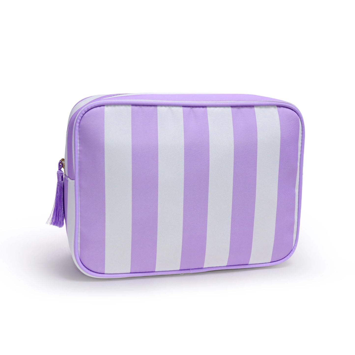 No MOQ US Warehouse Zipper Pouch Storage Anti-water Nylon Cosmetic Bags Cases Travel Toiletry Organizer Striped Makeup Bag Women
