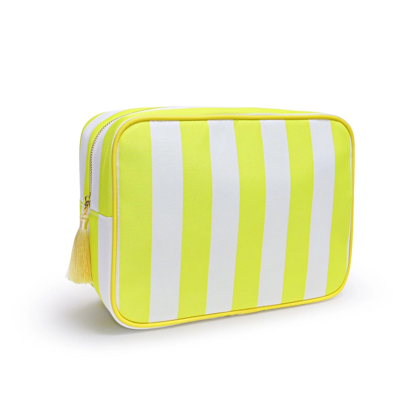 No MOQ US Warehouse Zipper Pouch Storage Anti-water Nylon Cosmetic Bags Cases Travel Toiletry Organizer Striped Makeup Bag Women
