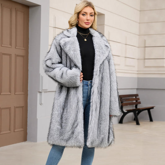 Women Clothing Plush Coat Autumn Winter Faux Fur Plush Coat