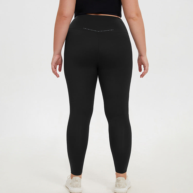Plus Size High Elastic Peach Hip Women High Waist Figure Flattering Hip Lifting Nude Feel Outerwear Running Fitness Sports Yoga Pants Women