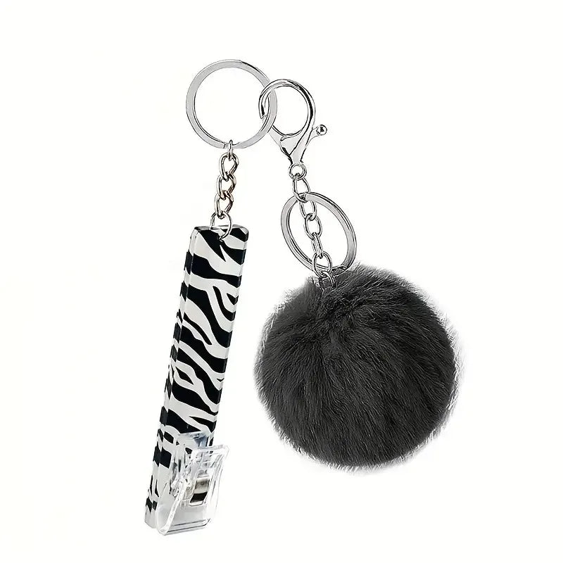 Cute Ball Card Grabber Keychain Card Puller For Long Nail ATM Card Clip Contactless Card Extractor For Women