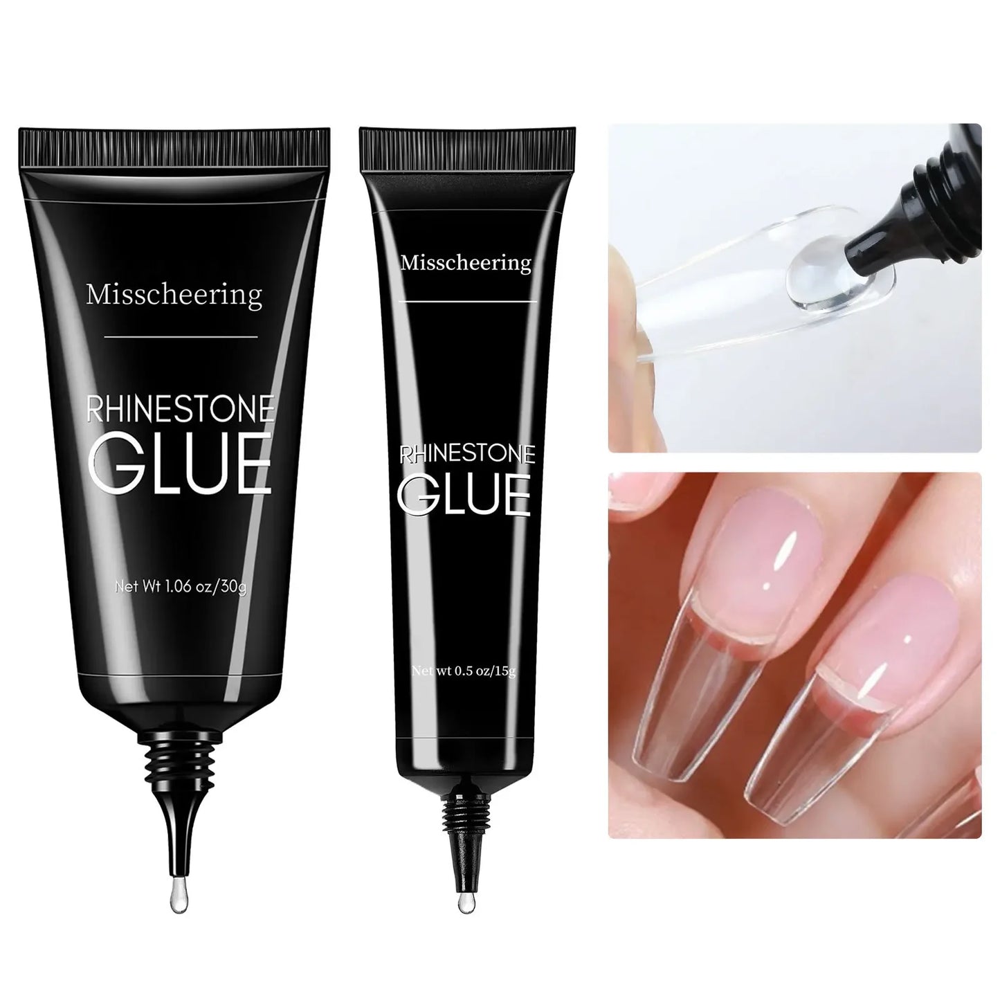 Nail Rhinestone Glue Gel for Decoration Nails 30ml Super Strong Adhesive Gel DIY 3D Nail Crystals Gem Jewels Glitter