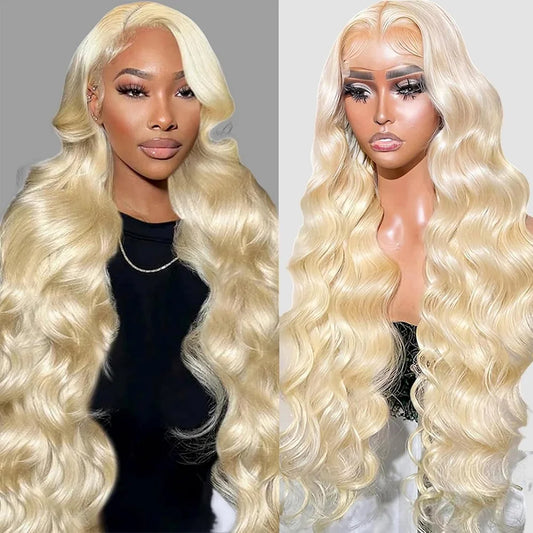 30 40 42Inch Blonde Body Wave Lace Front Wig 13x4 13x6 Human Hair Wig 613 Pre Plucked HD Transparent Lace Frontal Wigs For Women