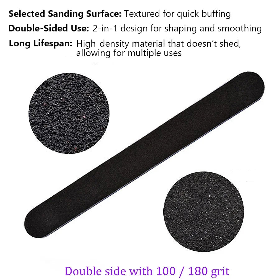 6Pcs/Set Nail Manicure Kit with Sanding Nail Files Buffing Blocks, Cleaning Brush Nail Art Accessories Tools