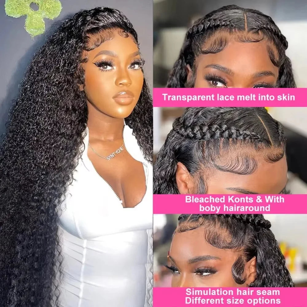 Lafino Glueless Wigs 13x4 Lace Frontal Curly Human Hair Wig Deep Wave Lace Front Wig 13x6 Water Wave Lace Front Wig Wear And Go