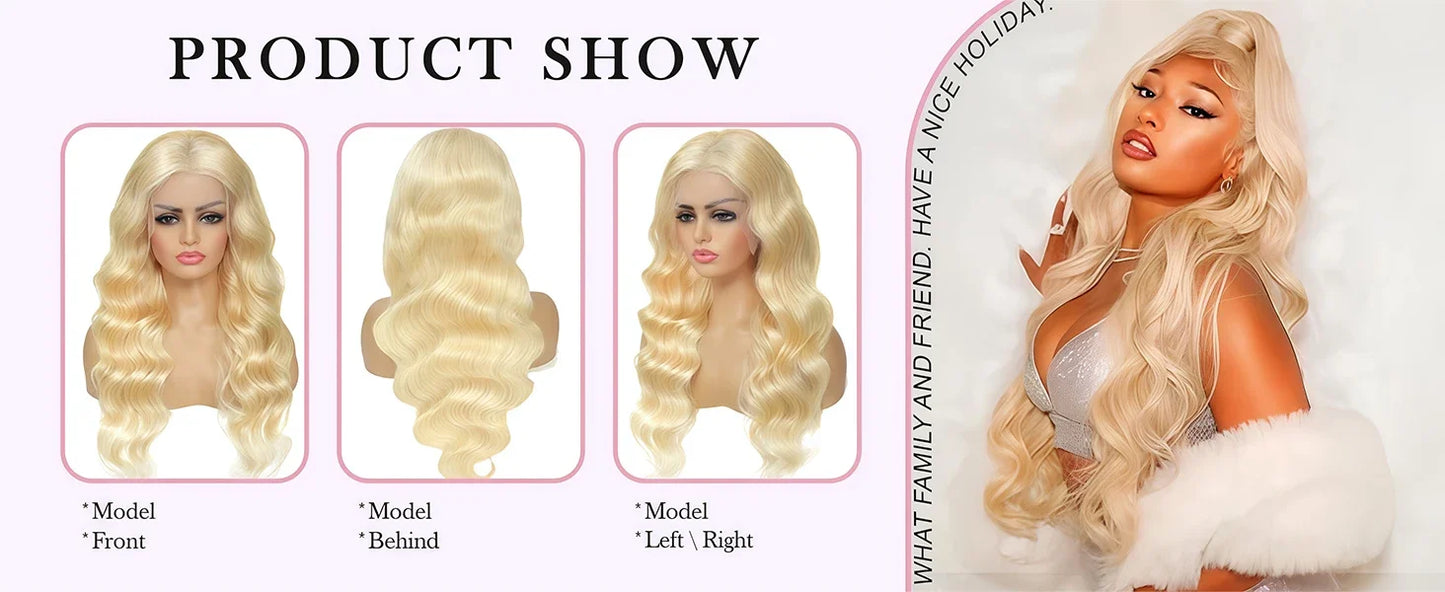 30 40 42Inch Blonde Body Wave Lace Front Wig 13x4 13x6 Human Hair Wig 613 Pre Plucked HD Transparent Lace Frontal Wigs For Women