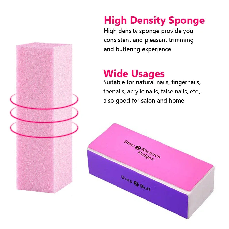 6Pcs/Set Nail Manicure Kit with Sanding Nail Files Buffing Blocks, Cleaning Brush Nail Art Accessories Tools