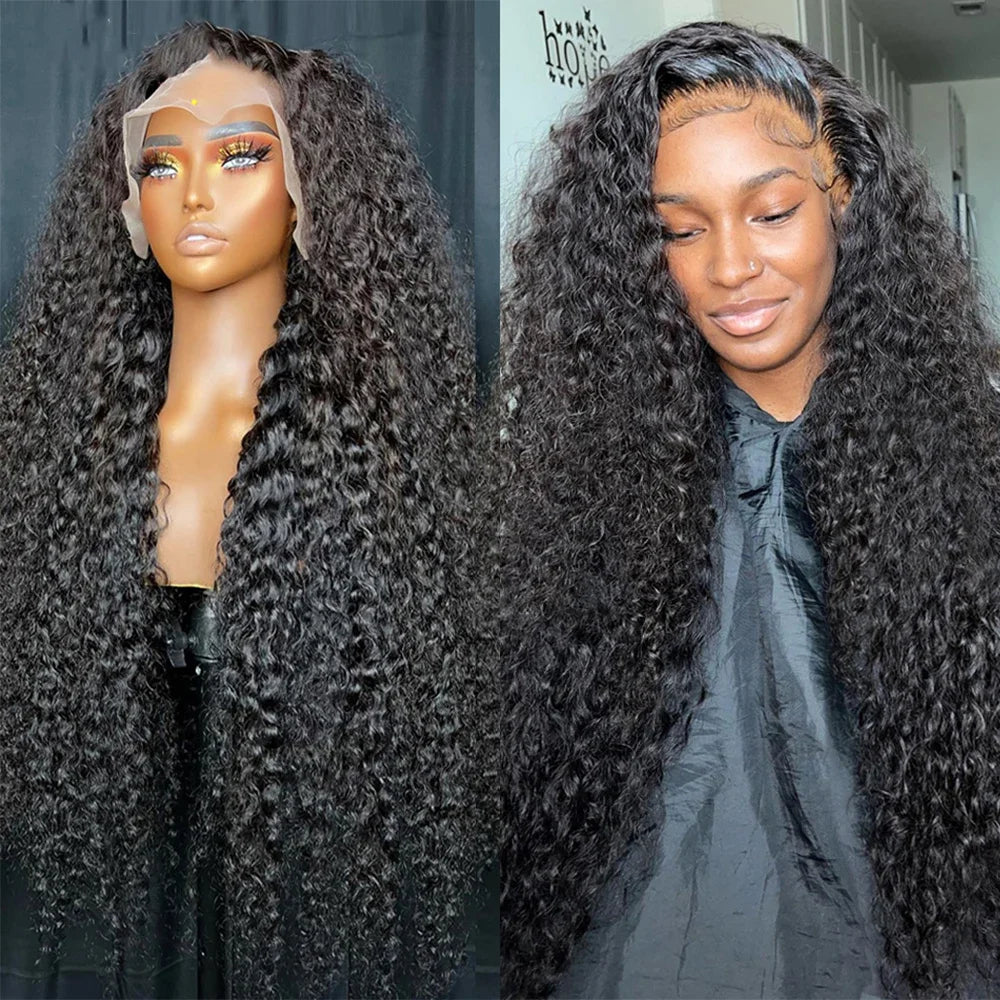 13x4 13x6 Water Wave Curly Human Hair Wig 30 Inch Lace Front Wig Human Hair Deep Wave Frontal Wig Hd Lace Wigs On Clearance Sale