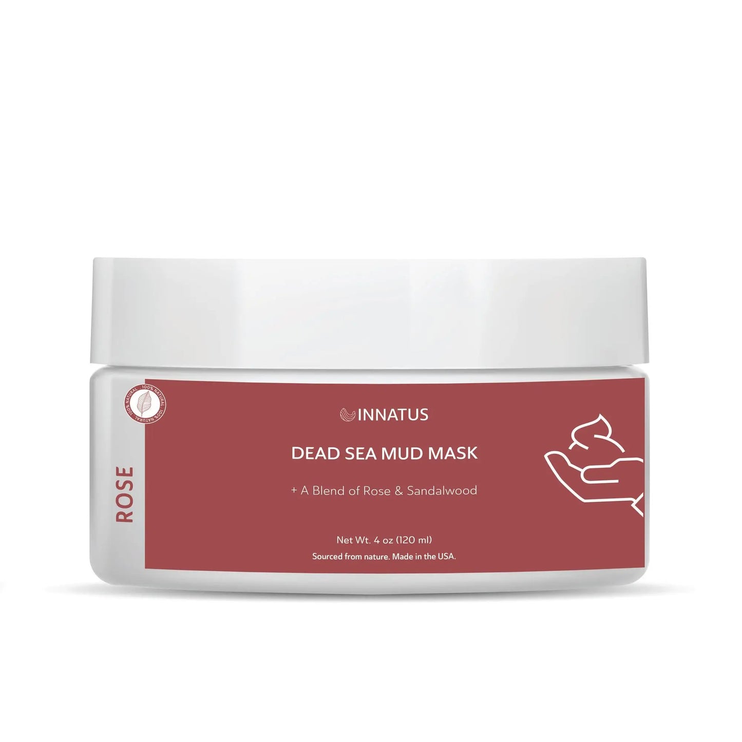Dead Sea Mud Mask with Rose Oil – 4oz Detoxifying & Purifying Face Mask – Infused with Lemon & Sandalwood Oils for Acne Control