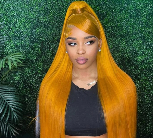 Yellow 13x4 Transparent Lace Frontal Wig 613 Colored Straight Hd Lace Front Wigs 13x6 100% Human Hair Brazilian Hair Pre Plcuked