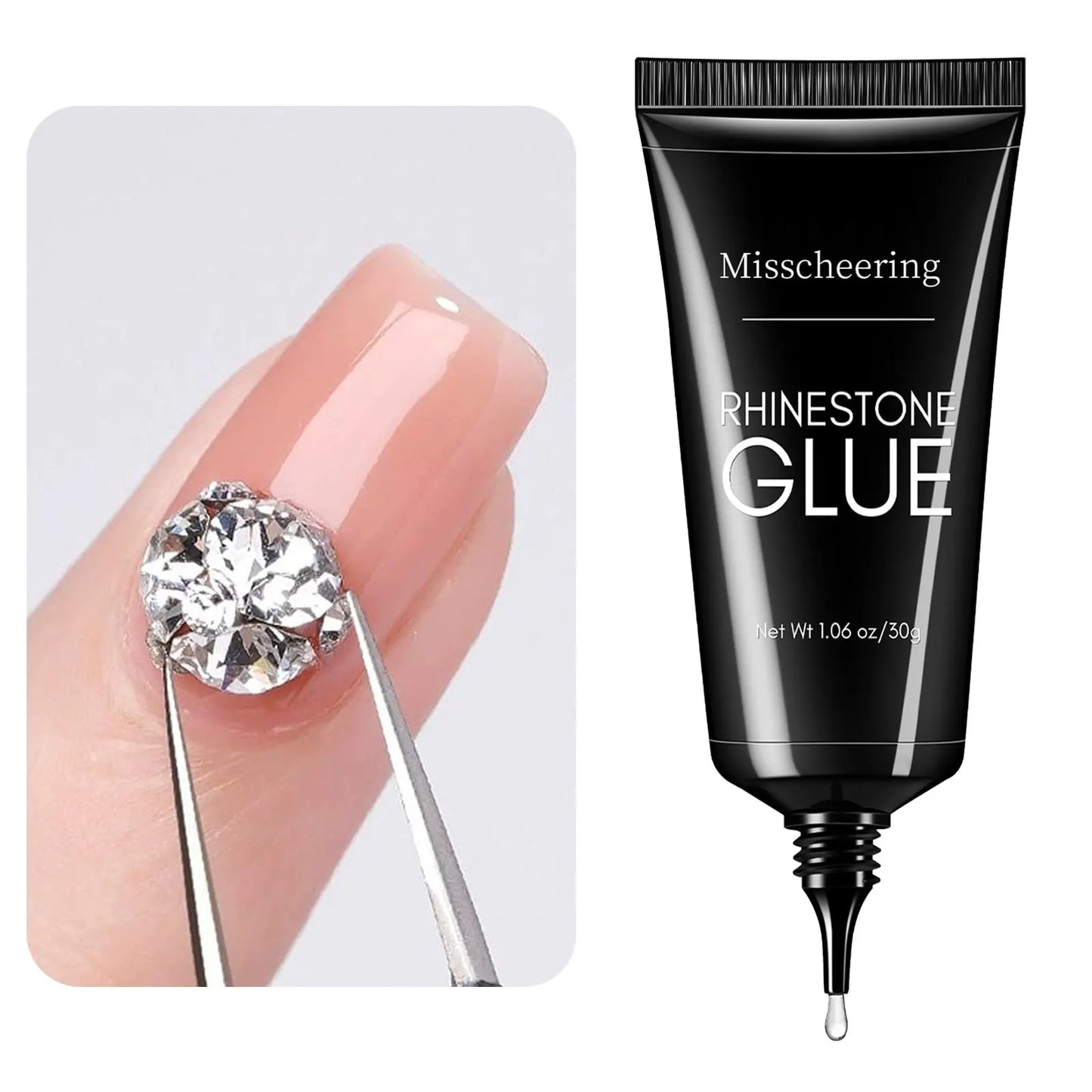 Nail Rhinestone Glue Gel for Decoration Nails 30ml Super Strong Adhesive Gel DIY 3D Nail Crystals Gem Jewels Glitter