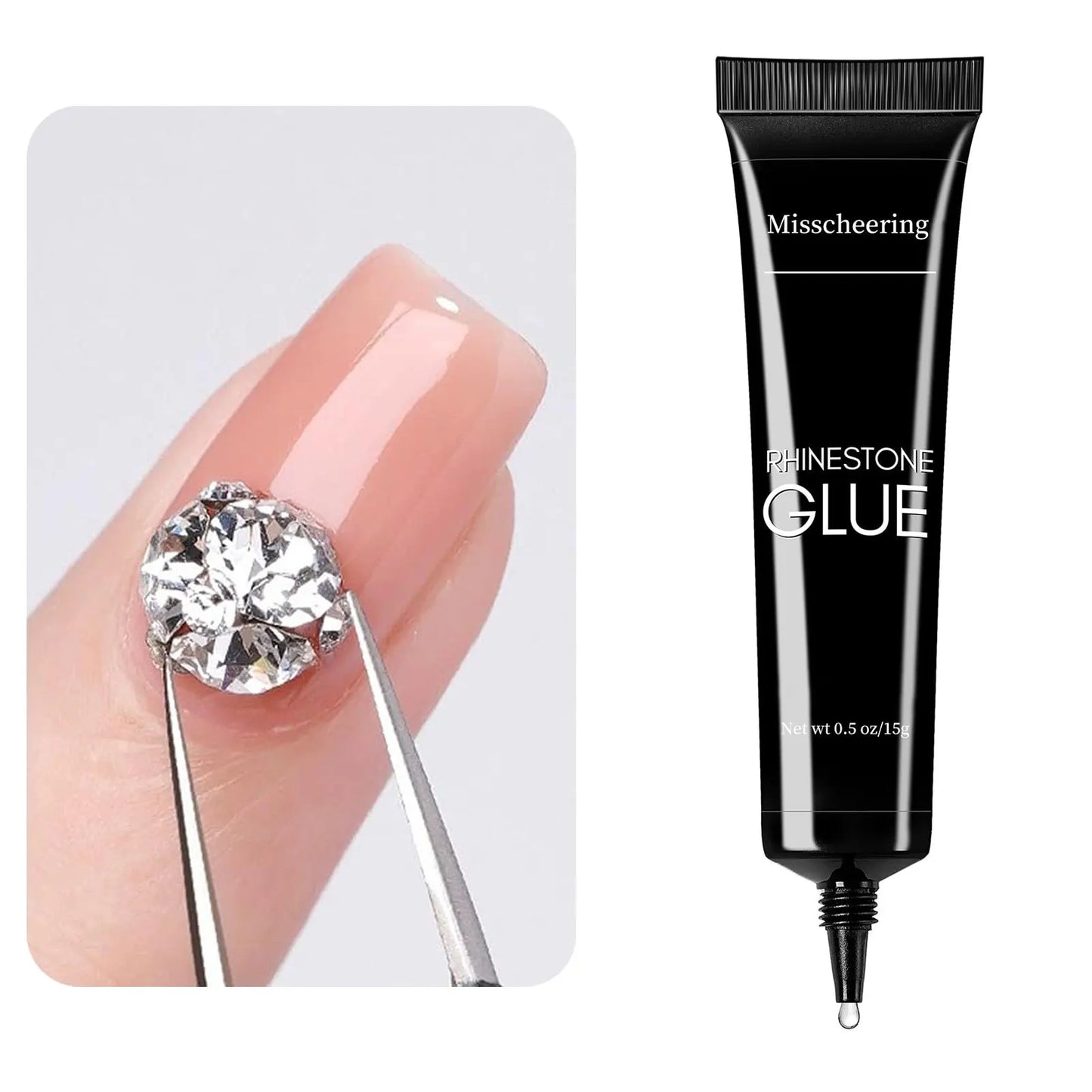 Nail Rhinestone Glue Gel for Decoration Nails 30ml Super Strong Adhesive Gel DIY 3D Nail Crystals Gem Jewels Glitter